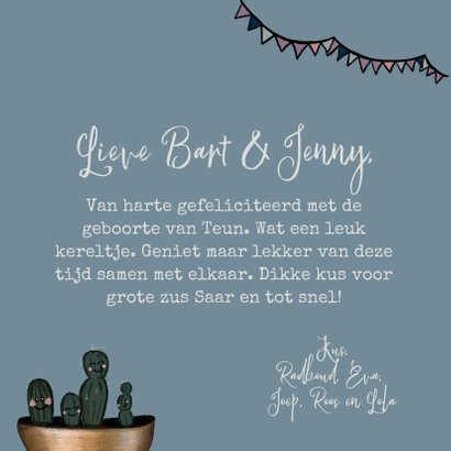Vrolijke felicitatiekaart voor de geboorte van een kindje 3