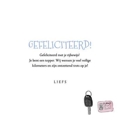 Vrolijke felicitatiekaart voor het behalen van het rijbewijs 3