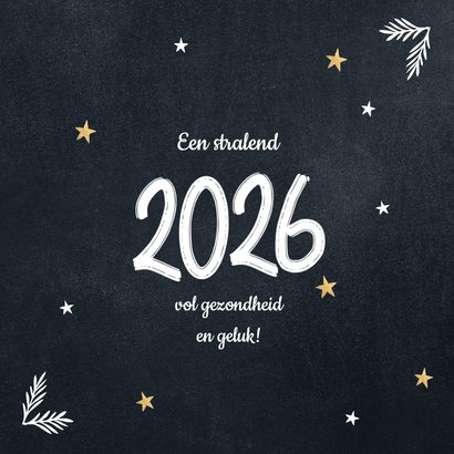 Vrolijke foto kerstkaart zwart goud 2026 internationaal 2