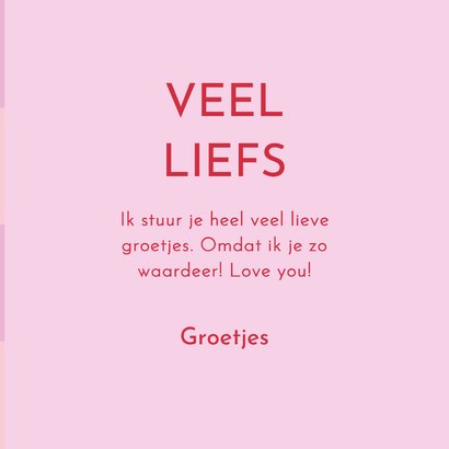 Vrolijke fotokaart met hartjes patroon roze rood 3