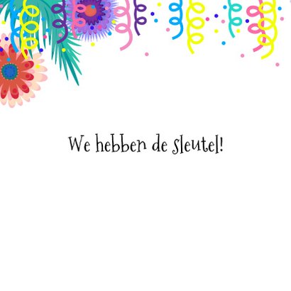 Vrolijke Housewarming uitnodiging met kat en bloemen 2
