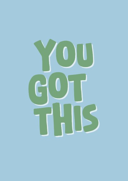 Vrolijke kaart met illustratie van een krab en you got this  2