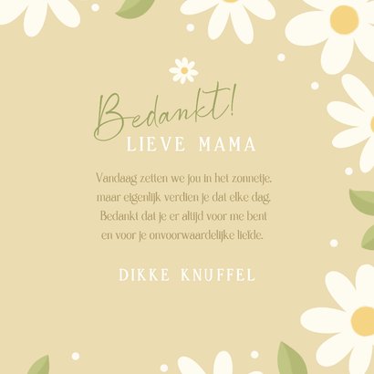 Vrolijke kaart voor Moederdag witte bloemetjes 3