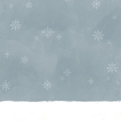 Vrolijke kerst verhuiskaart pickup truck kerstman en sneeuw Achterkant