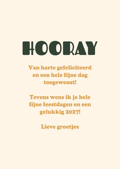 Vrolijke kerst verjaardagskaart hooray met sterren 3