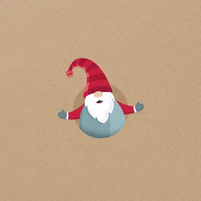 Vrolijke kerstkaart fijne feestdagen met kerstkabouters Achterkant