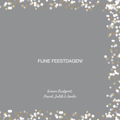 Vrolijke kerstkaart foto sterretjes sneeuw confetti 3