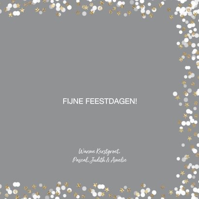 Vrolijke kerstkaart foto sterretjes sneeuw confetti 3