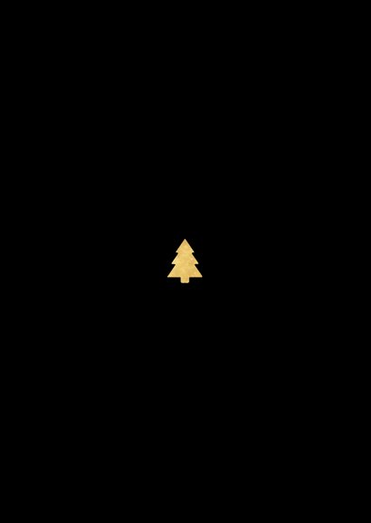 Vrolijke kerstkaart grote foto, kerstbomen & Merry Christmas Achterkant