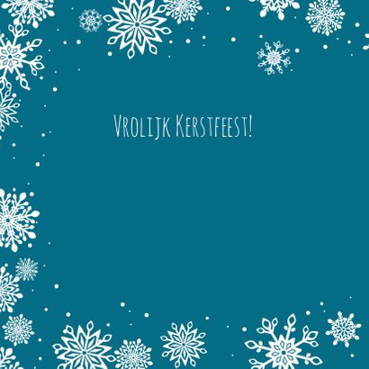 Vrolijke kerstkaart met alpacas en sneeuwvlokken 2