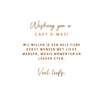 Vrolijke kerstkaart met capybara en kerstkrans 3