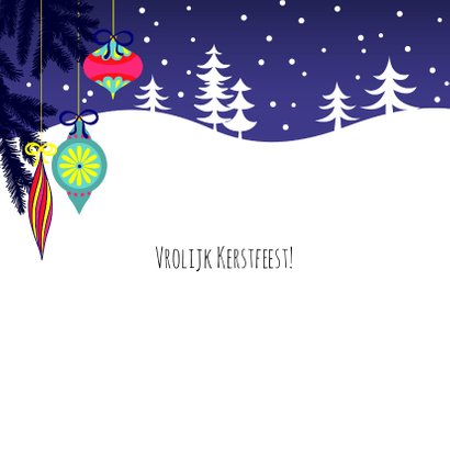 Vrolijke kerstkaart met hond en sneeuwvlokken 2