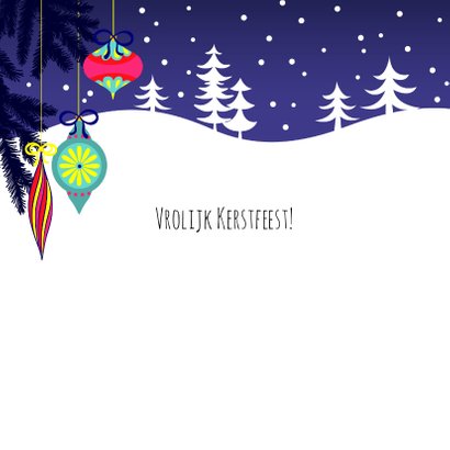 Vrolijke kerstkaart met hond en sneeuwvlokken 2