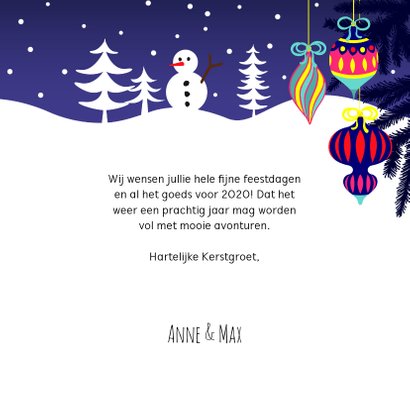 Vrolijke kerstkaart met hond en sneeuwvlokken 3