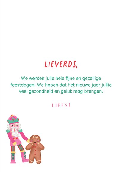 Vrolijke kerstkaart met illustratie van notenkraker 3