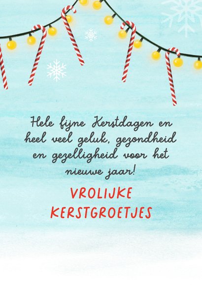 Vrolijke kerstkaart met kat en zuurstok 3