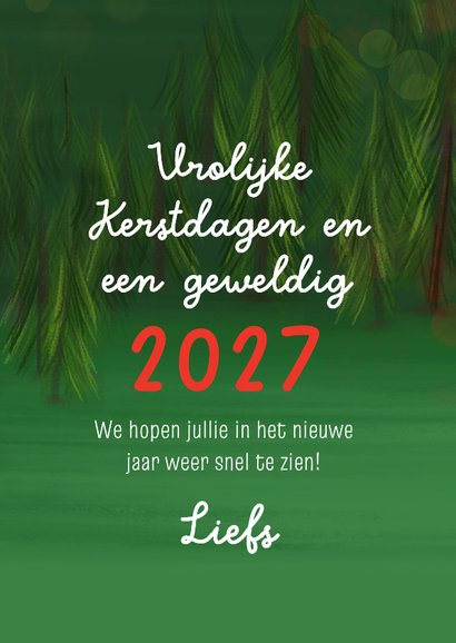 Vrolijke kerstkaart met rendier aan tafel 3