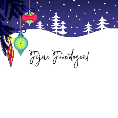 Vrolijke kerstkaart met rendier en kerstballen 2