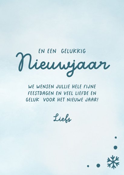 Vrolijke kerstkaart met schaatsende pinguïn en sneeuwvlokken 3