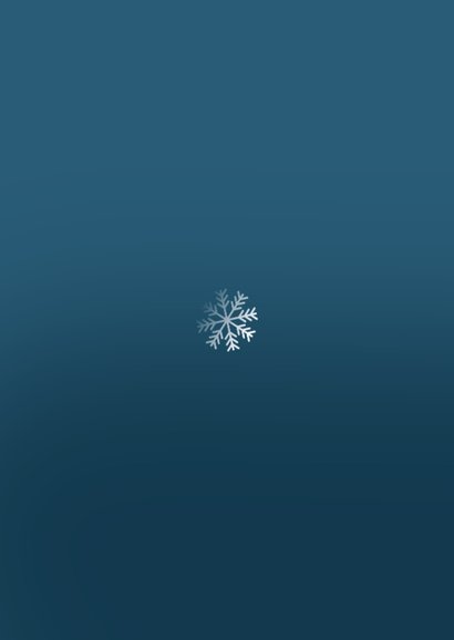 Vrolijke kerstkaart met sneeuwbol en eigen foto blauw Achterkant