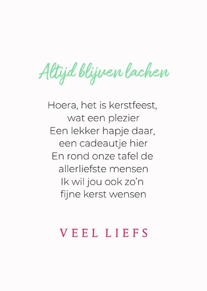 Vrolijke kerstkaart van hondje met lolly en kraagje 3