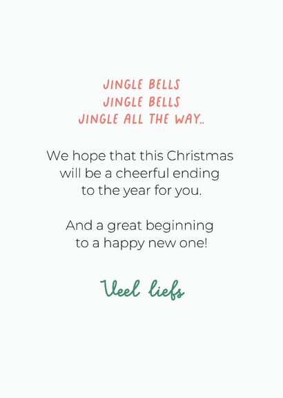 Vrolijke kerstkaart van hondjes met kerstkleding 3