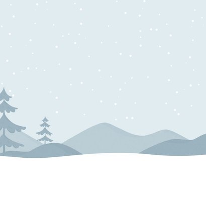Vrolijke kerstkaart voor kinderen pinguïns winter landschap Achterkant