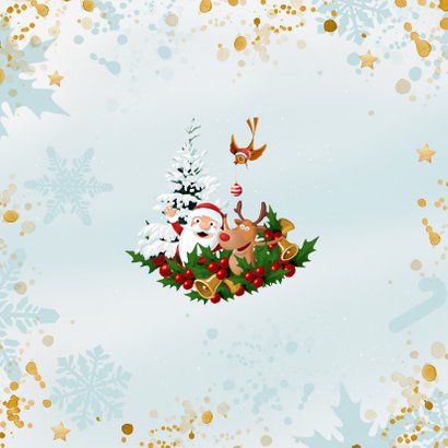 Vrolijke Kerstkrans met eigen foto Achterkant