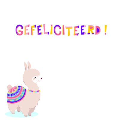 Vrolijke lieve alpaca verjaardagskaart 2