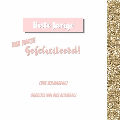 Vrolijke meiden glitter felicitatie 3