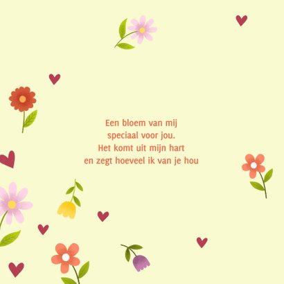Vrolijke moederdagkaart met bloemen en hartjes 2