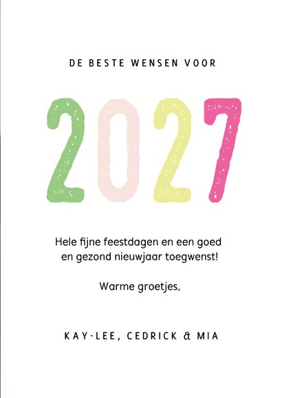 Vrolijke nieuwjaarskaart met eigen foto en gekleurde letters 3