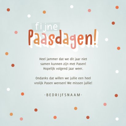 Vrolijke Paaskaart met paasei, confetti en Fijne Paasdagen! 3