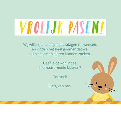 Vrolijke paaskaart voor kinderen met kleurplaat 3