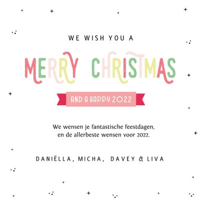 Vrolijke typografische kerstkaart met tekst Merry Christmas 3