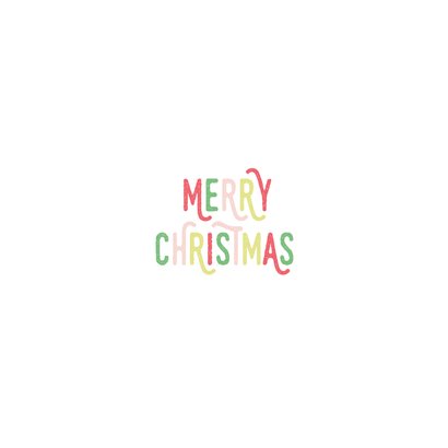 Vrolijke typografische kerstkaart met tekst Merry Christmas Achterkant