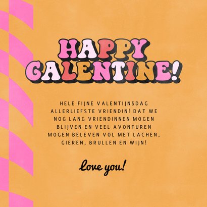 Vrolijke typografische valentijnskaart love you bestie 3