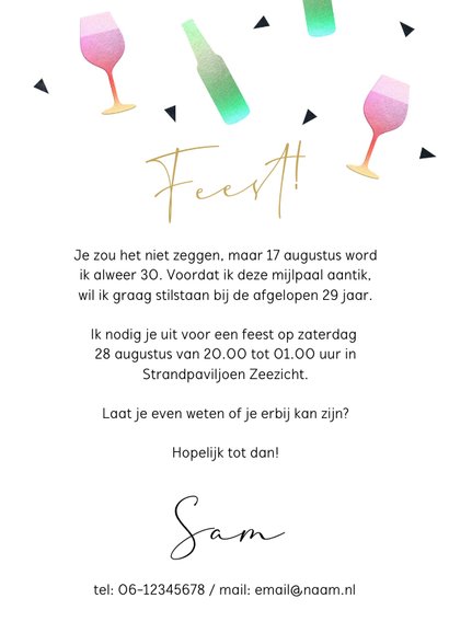 Vrolijke uitnodiging verjaardag feest man vrouw 3