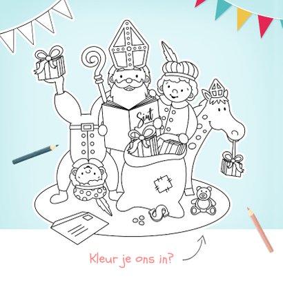 Vrolijke uitnodiging voor een bedrijf Sinterklaasfeest 2