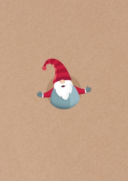 Vrolijke uitnodiging voor een kerstfeest met kerstkabouters Achterkant