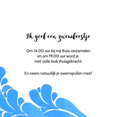 Vrolijke uitnodiging voor een zwemfeestje 3