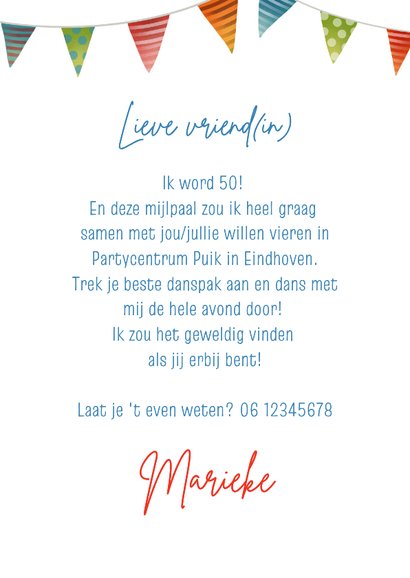 Vrolijke uitnodigingskaart met dansende mensen 3