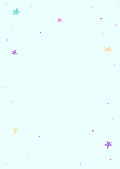Vrolijke unicorn uitnodiging voor een verjaardag Achterkant