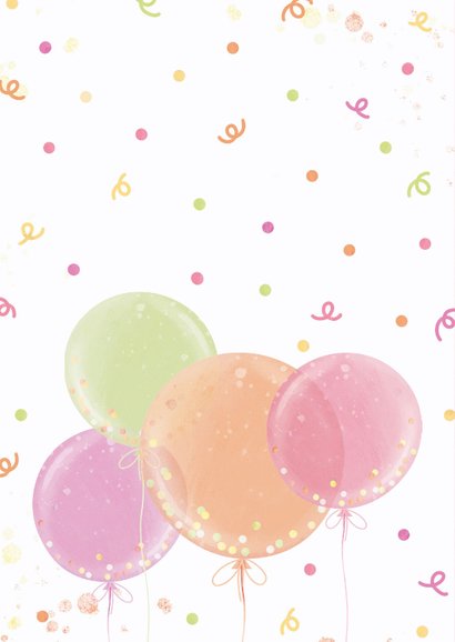 Vrolijke verjaardagskaart ballonnen met confetti 2