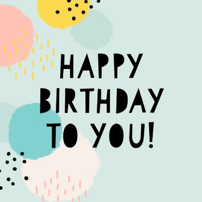 Vrolijke verjaardagskaart 'happy birthday' stippen & strepen 2