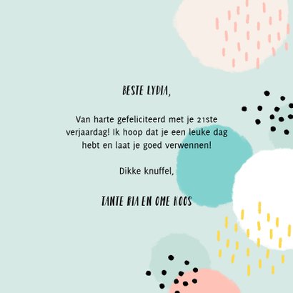 Vrolijke verjaardagskaart 'happy birthday' stippen & strepen 3