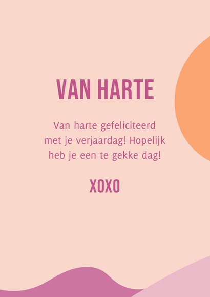 Vrolijke verjaardagskaart hiep hiep trendy roze 3