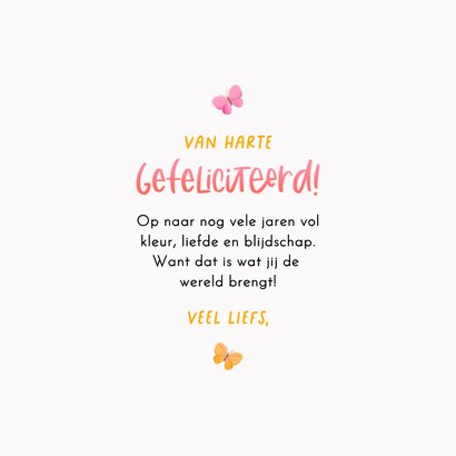 Vrolijke verjaardagskaart kleurrijke bloemen voor de jarige 3