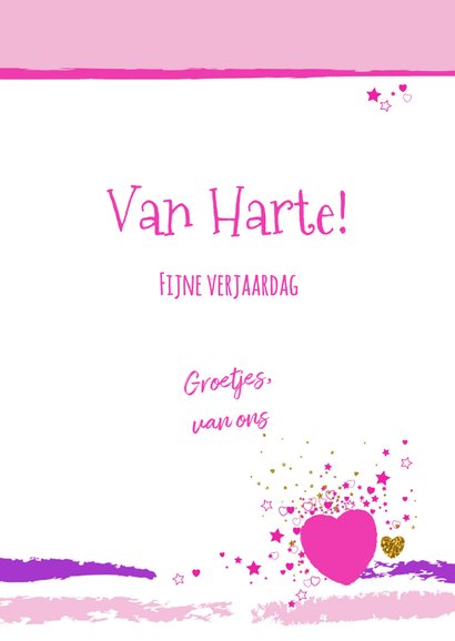 Vrolijke verjaardagskaart met een unicorn en hartjes 3