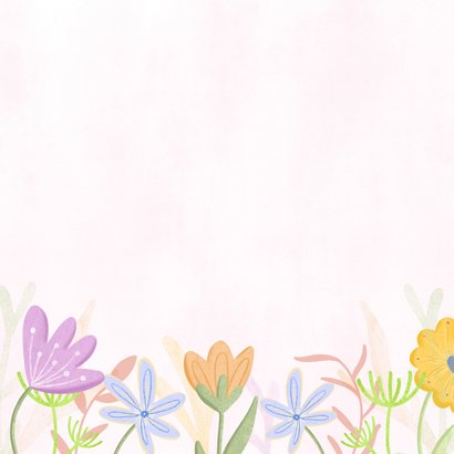 Vrolijke verjaardagskaart met kleurrijke bloemen 2